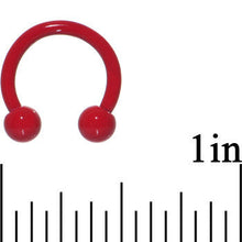 Load image into Gallery viewer, 14G 3/8 Red Ceramic Coated Horseshoe Circular Barbell