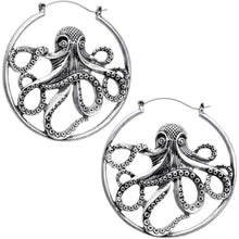 Load image into Gallery viewer, Octopus Tunnel Plug Hoop Hanger Earring Set