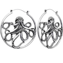 Load image into Gallery viewer, Octopus Tunnel Plug Hoop Hanger Earring Set