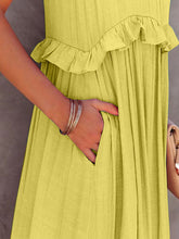 Load image into Gallery viewer, Romantic Ruffled Sleeveless Tiered Maxi Dress with Pockets Elegant & Chic Statement Beautiful Design Dress