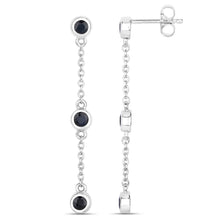Load image into Gallery viewer, 0.66 Carat Genuine Blue Sapphire .925 Sterling Silver Earrings