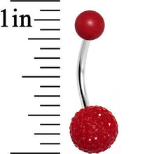 Load image into Gallery viewer, Red Acrylic Textured Ball Belly Ring