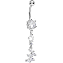 Load image into Gallery viewer, Clear Cubic Zirconia Geometric Dangle Belly Ring
