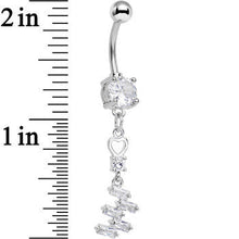 Load image into Gallery viewer, Clear Cubic Zirconia Geometric Dangle Belly Ring