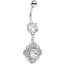 Load image into Gallery viewer, Clear Cubic Zirconia Yorkshire Lace Dangle Belly Ring