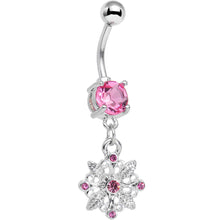 Load image into Gallery viewer, Pink Gem Highland Wildflower Dangle Belly Ring