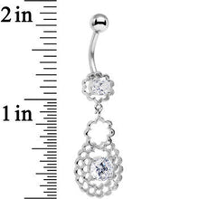 Load image into Gallery viewer, Clear Cubic Zirconia Crochet Flower Dangle Belly Ring