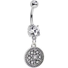 Load image into Gallery viewer, Clear Gem Sparkling Mandala Medallion Dangle Belly Ring