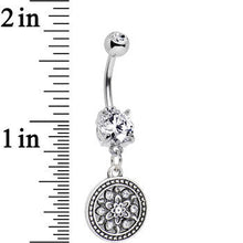 Load image into Gallery viewer, Clear Gem Sparkling Mandala Medallion Dangle Belly Ring