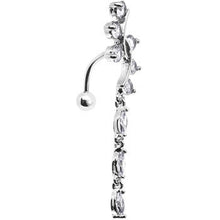 Load image into Gallery viewer, Clear Gem Swirl Teardrop Top Mount Dangle Belly Ring