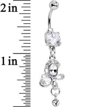 Load image into Gallery viewer, Crystal Clear Gem Intertwining Bow Dangle Belly Ring