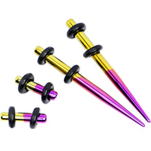 Load image into Gallery viewer, 8G Yellow and Purple Titanium IP Steel Taper Plug Set