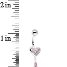 Load image into Gallery viewer, Pink Gem Sterling Silver Tender Heart Belly Ring