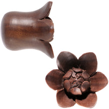 Load image into Gallery viewer, 5/8 Organic Sabo Wood Bali Bloom Single Flare Plug Set