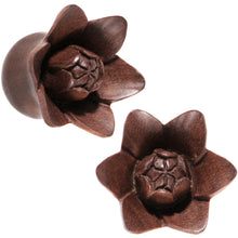Load image into Gallery viewer, 3/4 Organic Sabo Wood Bali Bloom Single Flare Plug Set