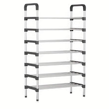 Load image into Gallery viewer, 7-Tier Iron Shoe Rack – Space-Saving, Floor-Standing