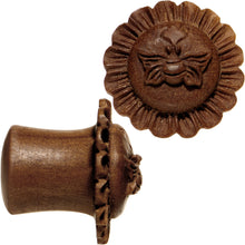 Load image into Gallery viewer, 7/16 Organic Sabo Wood Bumble Bee Saddle Plug Set