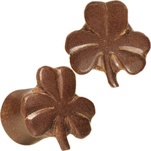 Load image into Gallery viewer, 00G Organic Sabo Wood Shamrock Saddle Plug Set