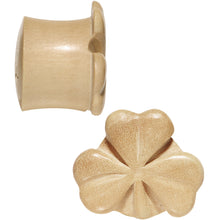 Load image into Gallery viewer, 5/8 Organic Crocodile Wood Shamrock Saddle Plug Set