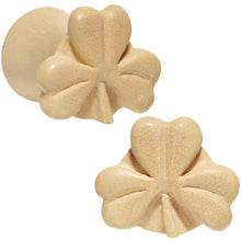 Load image into Gallery viewer, 00G Organic Crocodile Wood Shamrock Saddle Plug Set