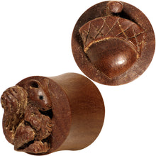 Load image into Gallery viewer, 9/16 Organic Wood Squirrels Gone Nuts Saddle Plug Set