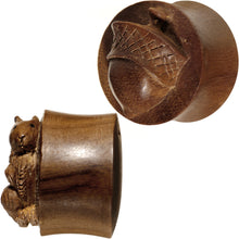 Load image into Gallery viewer, 7/8 Organic Wood Squirrels Gone Nuts Saddle Plug Set