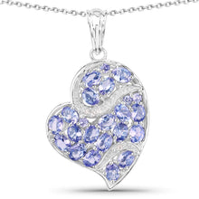 Load image into Gallery viewer, 3.40 Carat Genuine Tanzanite and White Topaz .925 Sterling Silver Pendant