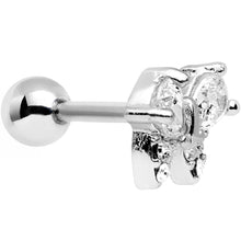 Load image into Gallery viewer, 16G 1/4 Stainless Steel Clear CZ Butterfly Cartilage Earring
