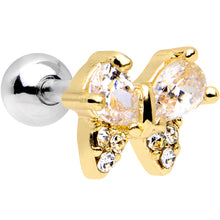 Load image into Gallery viewer, 16G 1/4 Steel Clear CZ Sunny Butterfly Cartilage Earring