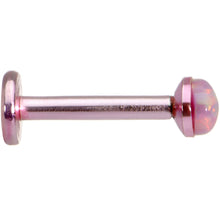 Load image into Gallery viewer, 16G 5/16 Pink 3mm Synthetic Opal Internally Threaded Labret