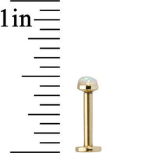 Load image into Gallery viewer, 16G 5/16 White 3mm Synthetic Opal Internally Threaded Labret