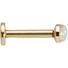 Load image into Gallery viewer, 16G 5/16 White 3mm Synthetic Opal Internally Threaded Labret