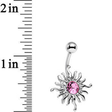 Load image into Gallery viewer, Pink Gem Tribal Shining Sun Belly Ring