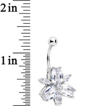 Load image into Gallery viewer, Clear Gem Pretty Petals Flower Full of Paradise Bottom Mount Belly Ring