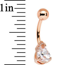 Load image into Gallery viewer, Rose Gold Plated Prong Set 7mm Cubic Zirconia Teardrop Belly Ring