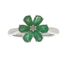 Load image into Gallery viewer, 1.14ct Emerald Zircon Ring Sterling Silver