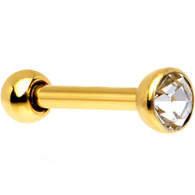 Load image into Gallery viewer, 18G 1/4 Gold Plated Steel Clear CZ Cartilage Earring