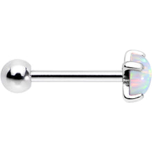 Load image into Gallery viewer, 18G 5/16 Steel 5mm White Synthetic Opal Prong Set Cartilage