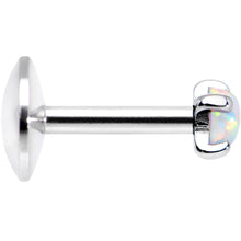 Load image into Gallery viewer, 16G 1/4 White 2.5mm Synthetic Opal Prong Set Tragus Earring