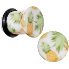 Load image into Gallery viewer, White Acrylic Pineapple Single Flare Plug Set Available in Sizes 3mm to 16mm