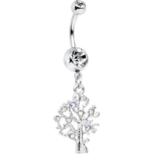 Load image into Gallery viewer, Aurora Gem Tree of Life Dangle Belly Ring