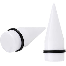 Load image into Gallery viewer, 24mm White Acrylic Straight Taper Set