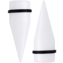 Load image into Gallery viewer, 24mm White Acrylic Straight Taper Set