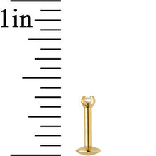 Load image into Gallery viewer, 16G 1/4 Gold IP 2mm Clear Gem Internally Threaded Tragus Earring
