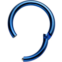 Load image into Gallery viewer, 16G 5/16 Blue Anodized Titanium Hinged Segment Ring