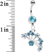 Load image into Gallery viewer, Aqua Gem Stainless Steel Bouquet of Daisies Dangle Belly Ring