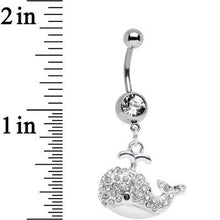 Load image into Gallery viewer, Clear Gem Wear Me Out Whale Dangle Belly Ring