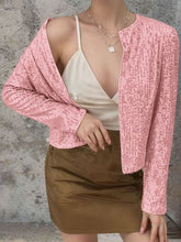 Load image into Gallery viewer, Elegant Women Full-Size Sequin Open Front Cropped Jacket With Glamorous Sparkle Luxury Women Party Jacket