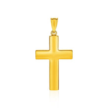 Load image into Gallery viewer, 14k Yellow Gold Reversible Textured Cross Pendant