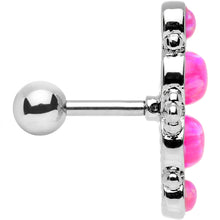 Load image into Gallery viewer, 16G 1/4 Pink Synthetic Opal Ornate Quartet Cartilage Earring